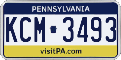 PA license plate KCM3493