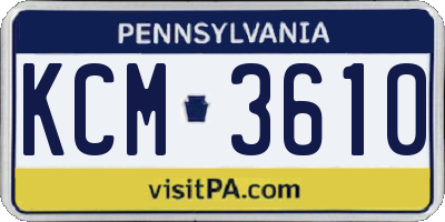 PA license plate KCM3610