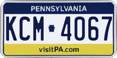 PA license plate KCM4067