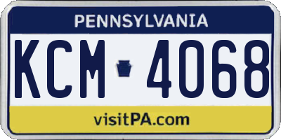 PA license plate KCM4068