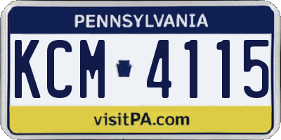 PA license plate KCM4115