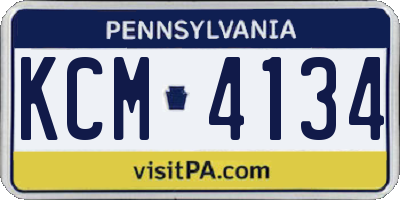 PA license plate KCM4134