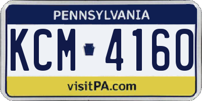 PA license plate KCM4160