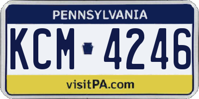 PA license plate KCM4246