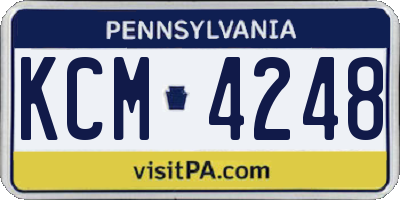 PA license plate KCM4248