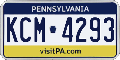 PA license plate KCM4293