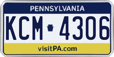 PA license plate KCM4306