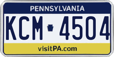 PA license plate KCM4504