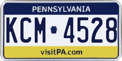 PA license plate KCM4528