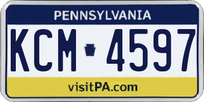 PA license plate KCM4597