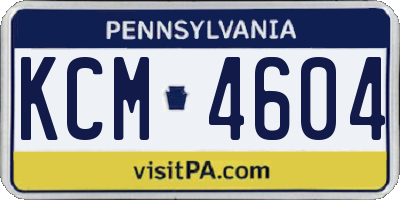 PA license plate KCM4604
