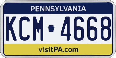 PA license plate KCM4668