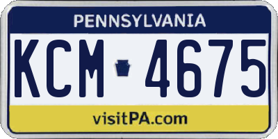 PA license plate KCM4675