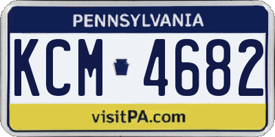 PA license plate KCM4682