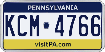 PA license plate KCM4766