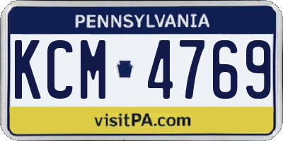 PA license plate KCM4769