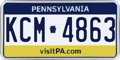 PA license plate KCM4863