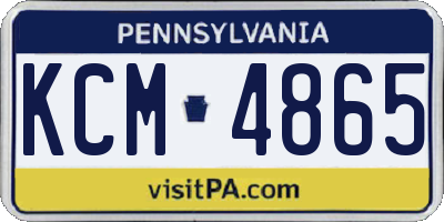 PA license plate KCM4865