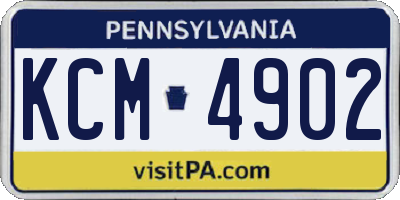 PA license plate KCM4902