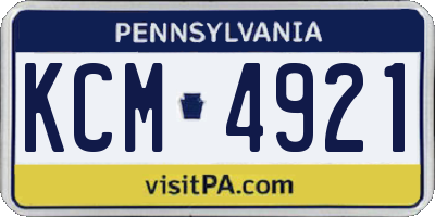 PA license plate KCM4921