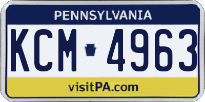 PA license plate KCM4963