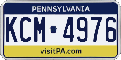 PA license plate KCM4976