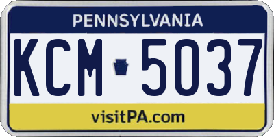 PA license plate KCM5037