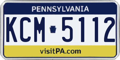 PA license plate KCM5112