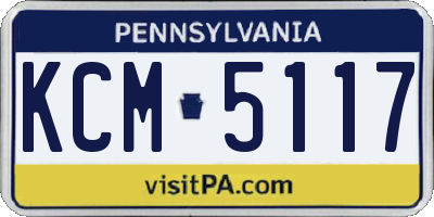 PA license plate KCM5117