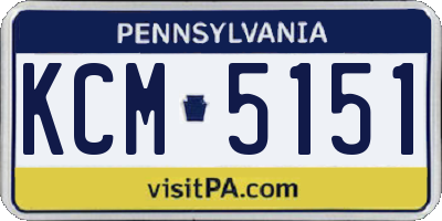 PA license plate KCM5151