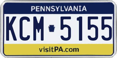 PA license plate KCM5155