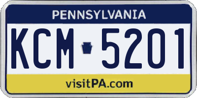 PA license plate KCM5201