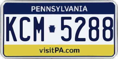 PA license plate KCM5288