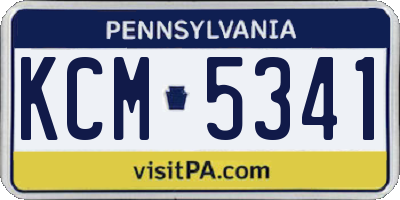 PA license plate KCM5341