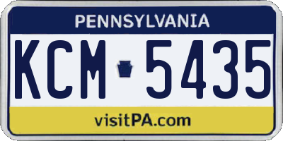 PA license plate KCM5435