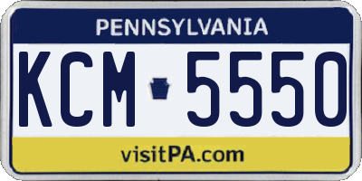 PA license plate KCM5550