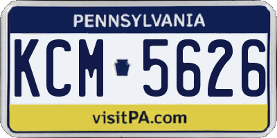 PA license plate KCM5626