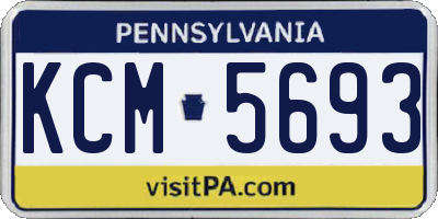 PA license plate KCM5693