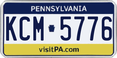 PA license plate KCM5776