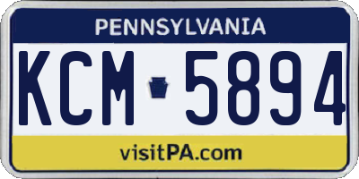 PA license plate KCM5894