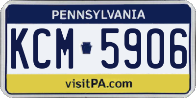 PA license plate KCM5906