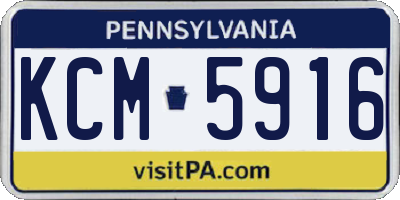 PA license plate KCM5916