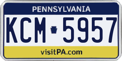 PA license plate KCM5957