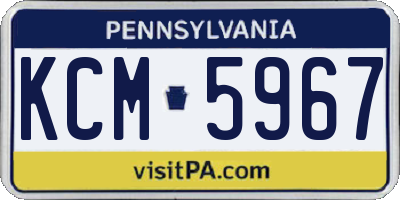 PA license plate KCM5967