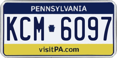 PA license plate KCM6097