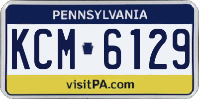 PA license plate KCM6129