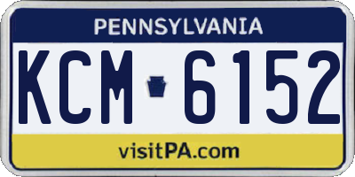 PA license plate KCM6152