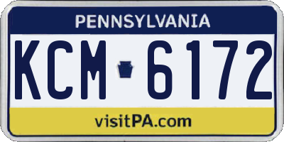 PA license plate KCM6172