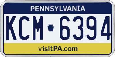 PA license plate KCM6394