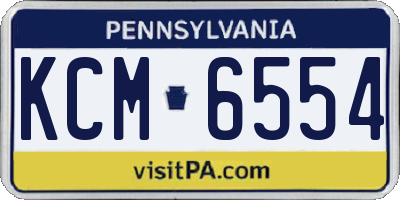 PA license plate KCM6554
